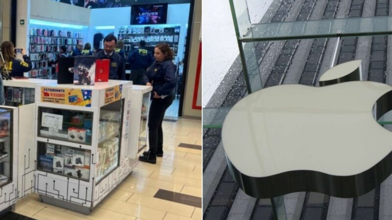 Dezenas de produtos falsos da Apple apreendidos no Shopping Center de Concepción